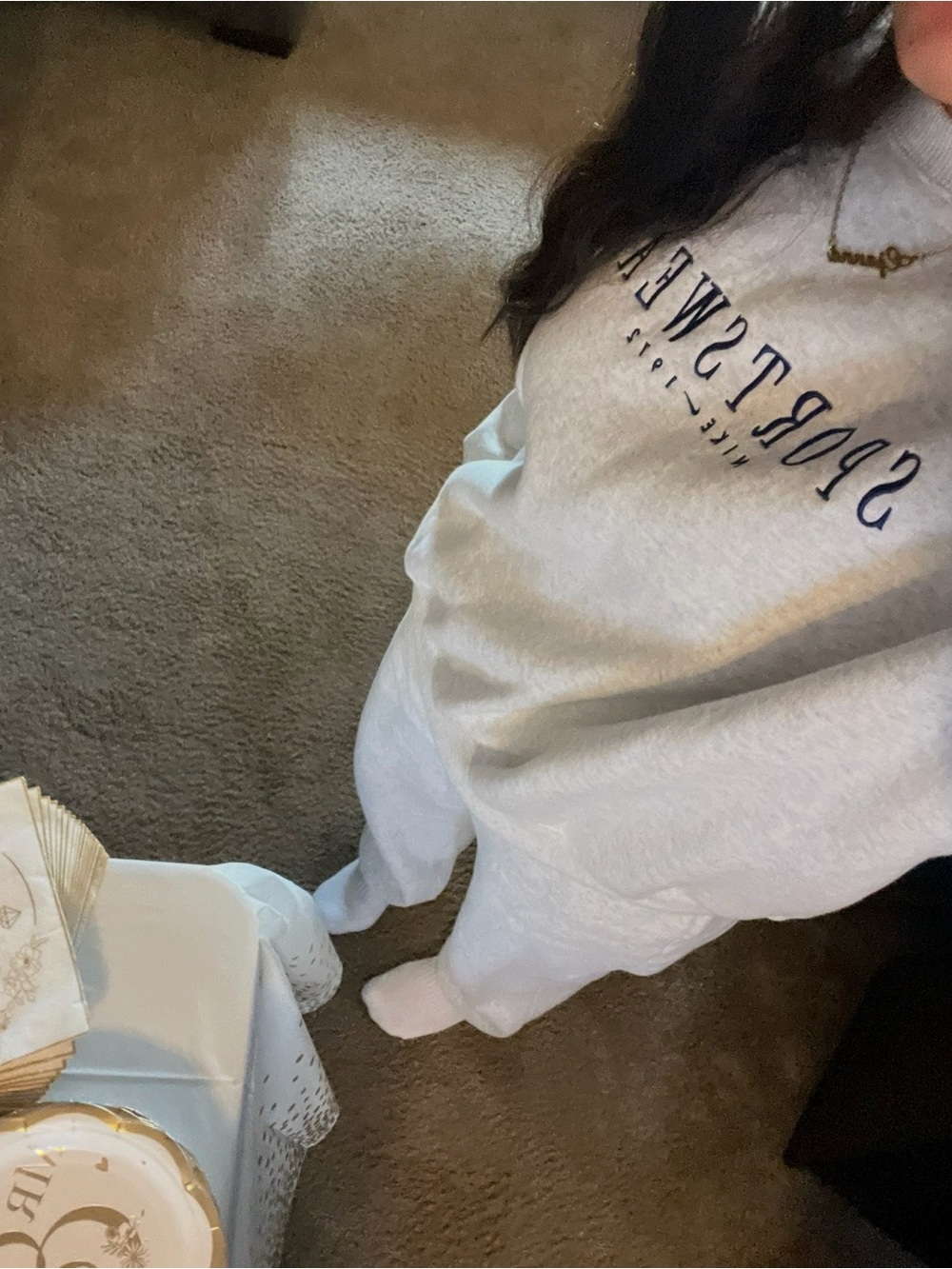 NIKE Sportswear Crewneck Sweater - Light Gray Matching Set